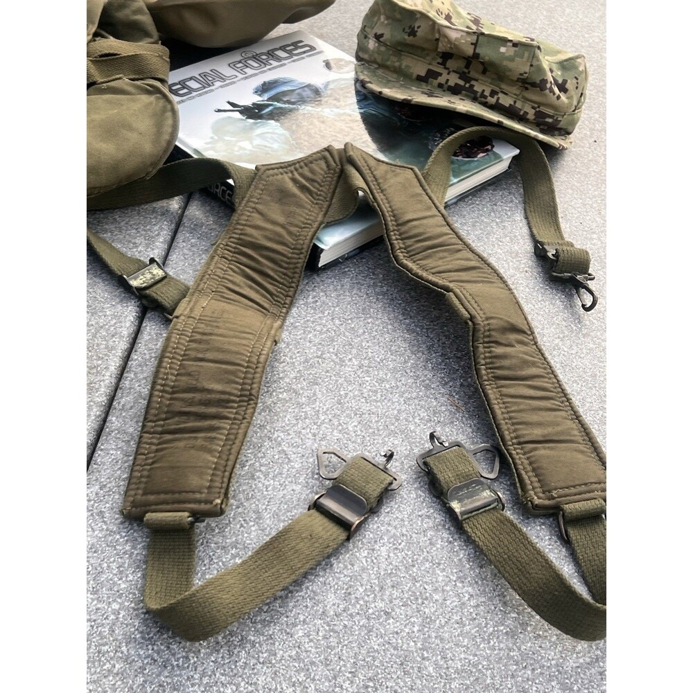 Vintage U.S. Military Field Suspenders Olive